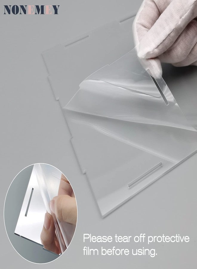 NONEMEY Mirrored Clear Acrylic Display Case Assemble Countertop Box Stand Organizer Dustproof Protection Showcase Acrylic Display Stands for Collectibles (6×6×10inch；15×15×25cm) - Image 4